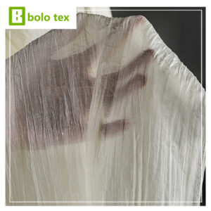 Crinkled Rayon-Cotton Blend Fabric – Textured Pleated Drapery Material for Artistic Skirts & Designer Apparel