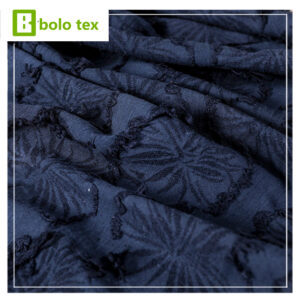 Linen-Blend Fringed Jacquard – Textured Revival Fabric with Subtle Floral Motifs for Avant-Garde Fashion